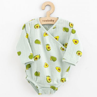 Kojenecké mušelínové body s bočním zavazováním New Baby Avocado – Zboží Mobilmania