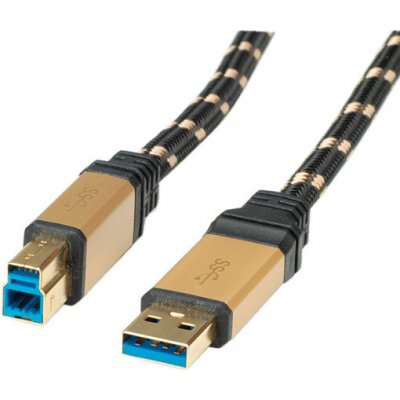 Roline 11.02.8900 GOLD 5Gbps, USB3.0 A(M) - USB3.0 B(M), 0,8m – Hledejceny.cz