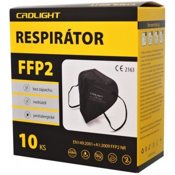 CRDLight respirátor FFP2 černý 10 ks