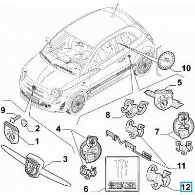 Abarth 500 Znak 695 – Zboží Mobilmania