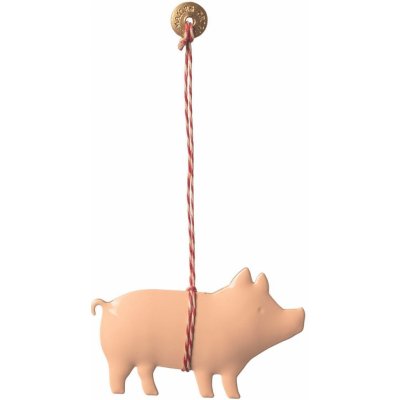 Maileg Vánoční kovová ozdoba Pig Powder růžová barva kov – Zboží Mobilmania
