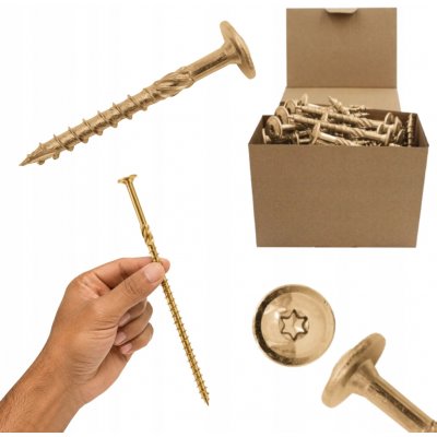 Tesařské vruty 10x240 mm TORX na dřevo talířové 25 Ks Azmet WCT-10240 – Hledejceny.cz