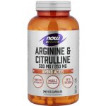 Now Foods Arginine & Ornithine 500 mg 250 mg 250 kapslí – Hledejceny.cz