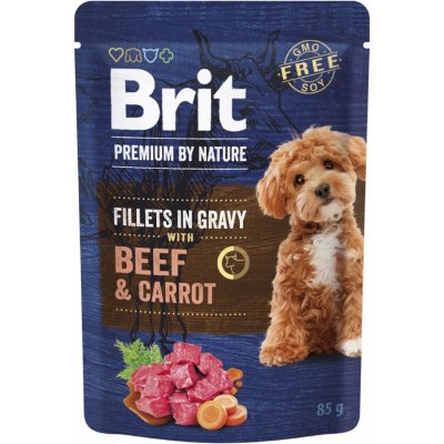 Brit Premium by Nature Adult Dog Fillets in Gravy with Beef & Carrot 85 g – Zboží Mobilmania