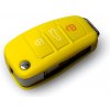 Klíčenka Klíčenka Ochranné silikonové pouzdro na klíč pro Audi s vystřelovacím klíčem barva žlutá