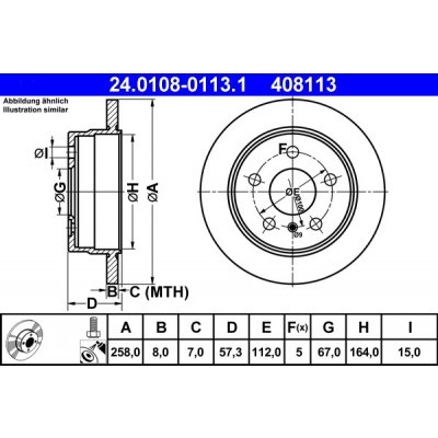 ATE Brzdový kotouč 24.0108-0113.1