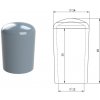Kovoinox Vnější krytka PVC ø 16 x 18 mm, otvor 12 x 15 mm, šedá