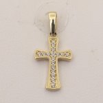 KA 2715LOT Zlatý přívěsek křížek se zirkony – Zboží Mobilmania