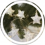 Solight LED řetěz vánoční hvězdy kovové bílé 10LED 1m 2x AA IP20 – Hledejceny.cz