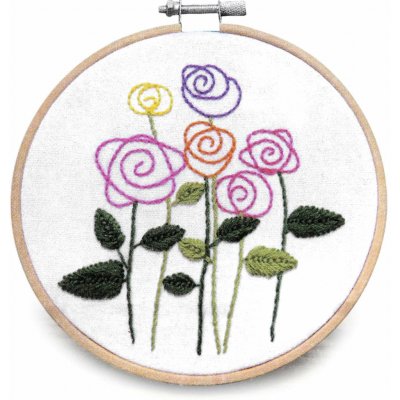 Stoklasa Dětská vyšívací dárková sada s předtištěným motivem 940198/2 barevné růže940198/1 růžová panenka 15x22cm průměr 18cm – Hledejceny.cz