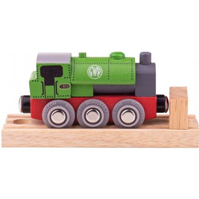 Bigjigs Rail Dřevěná lokomotiva GWR zelená – Zboží Dáma