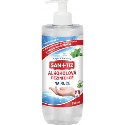 Sanitiz alkoholová dezinfekce na ruce parfém máta obsahuje Aloe Vera 750 ml – Zbozi.Blesk.cz