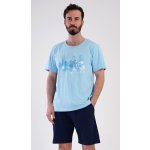 Vienetta MAN pánské pyžamo šortky Bruno světle modrá – Zboží Dáma