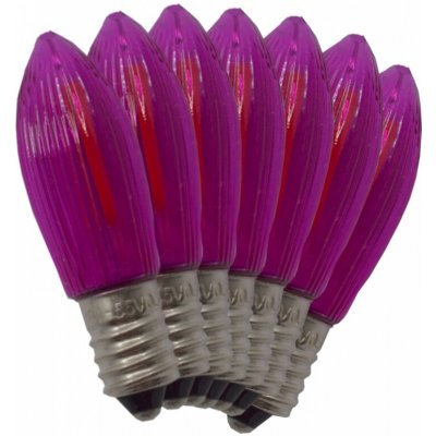 ElektroSkalka Žárovky LED 14V až 55V/0,3W E-10 Filament 7ks svíčky růžové (1ks) – Hledejceny.cz