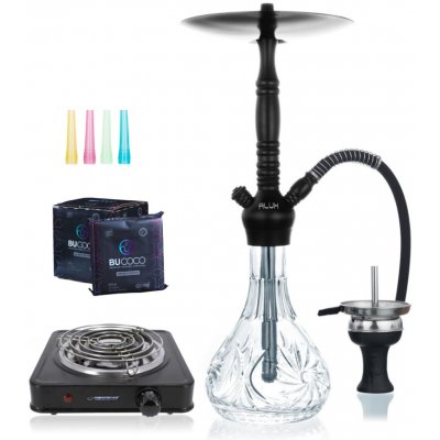 Aladin Alux M5 Black 54cm komplet SET - vodní dýmka, žhavič, uhlíky – Hledejceny.cz