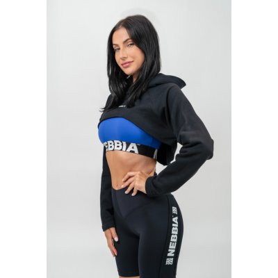 Nebbia Crop mikina s dlouhým rukávem a kapucí Gym Time 259 černá – Hledejceny.cz