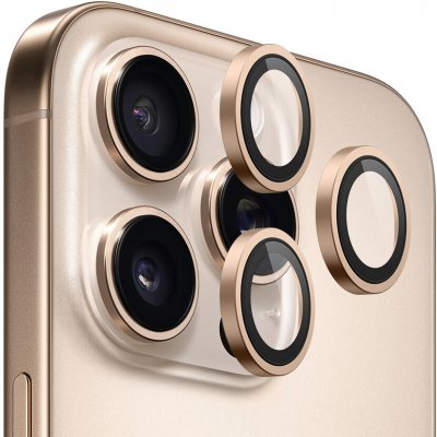 Blueo 99 antireflexní sklo na objektiv iPhone 15 Pro Max 16 Pro Max zlatý titan 162578 – Zboží Živě