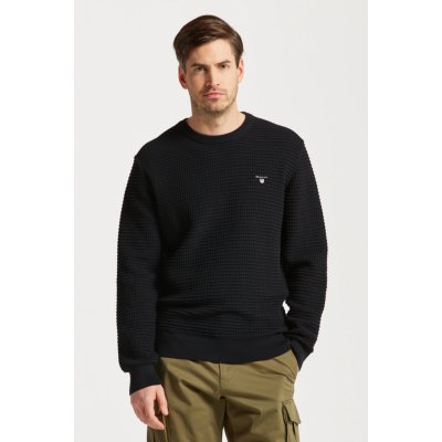 Gant D1. Cotton Texture C-neck černá – Zbozi.Blesk.cz