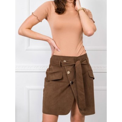 Dámská sukně s knoflíky a kapsami mo-sd-adl2063.00x brown – Zboží Mobilmania