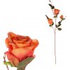Květina Růže, 3-květá, barva oranžová KN7058 OR