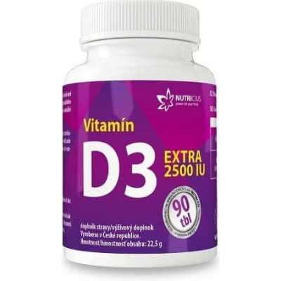 Nutricius Vitamin D3 EXTRA 2500 IU 90 tablet – Zboží Mobilmania