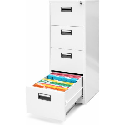 Jan Nowak závěsná V004A plechová s 5 zásuvkami 132 cm x 46 cm x 62 cm práškově lakovaný ocelový plech bílá – Zboží Dáma