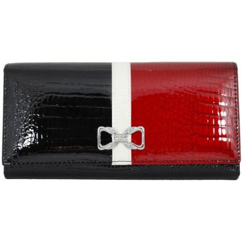 Cossroll Dámská kožená peněženka v krabičce 045242 z černáčervená