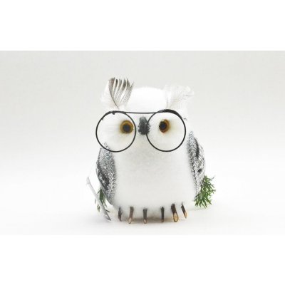 MagicHome Sova 13x16x15cm bílá péřová – Hledejceny.cz