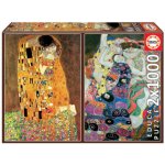 Educa Educa Klimt Polibek + Dívka na plátně 18488 2 x 1000 dílků – Zboží Mobilmania
