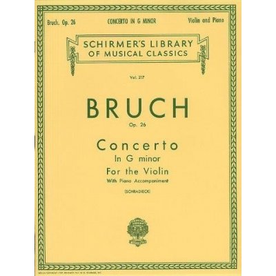 Max Bruch Violin Concerto No.1 In G Minor Op.26 noty na housle klavír – Zboží Mobilmania