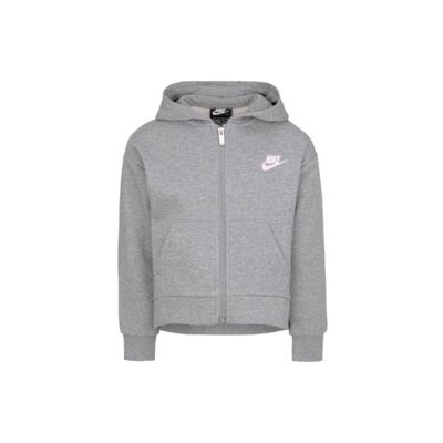 Nike club fleece high low fz hoodie 36I254-GEH šedá – Zboží Dáma