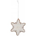 Clayre & Eef Závěsná dekorace perníková vločka Frosted Ginger - 9*1*10 cm – Hledejceny.cz