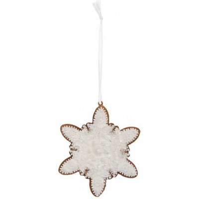 Clayre & Eef Závěsná dekorace perníková vločka Frosted Ginger - 9*1*10 cm – Hledejceny.cz