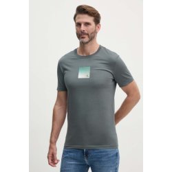 Calvin Klein Jeans Bavlněné tričko šedá s potiskem J30J325686