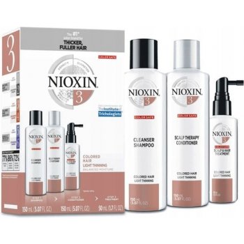 Nioxin System 3 Cleanser Shampoo 150 ml + Nioxin System 3 Scalp Therapy Revitalizing Conditioner 150 ml + Nioxin System 3 Scalp & Hair Treatment 50 ml dárková sada