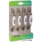 Walteco Set nábytkových úchytek 96mm, antik mosaz/porcelán, kytice, 4 ks 7740 – Sleviste.cz