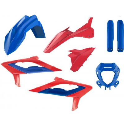 POLISPORT kompletní sada plastů (FULL KIT) BETA RR 2T/4T 23-24 v sadě kryt světla (8667300005) a kryty tlumičů (8399100005) barva červená modrá | Zboží Auto