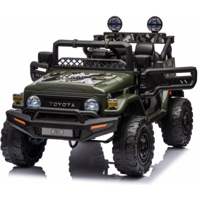 Beneo Elektrické autíčko TOYOTA FJ CRUISER s pohonem zadních kol zelené 12V baterie Vysoký podvozek široké sedátko Odpružená zadní náprava LED Světla 2,4 GHz Dálkový ovladač MP3 přehrávač se v – Zboží Mobilmania