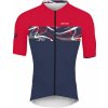Cyklistický dres FORCE ART tm. modrý-červený