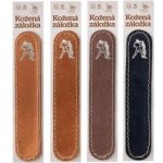 Kožená záložka do knihy Vodnář - kůže černá semiš, zlatá ražba – Hledejceny.cz