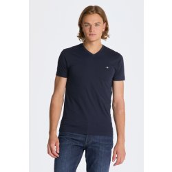 Gant tričko SLIM Shield V-NECK T-SHIRT modrá