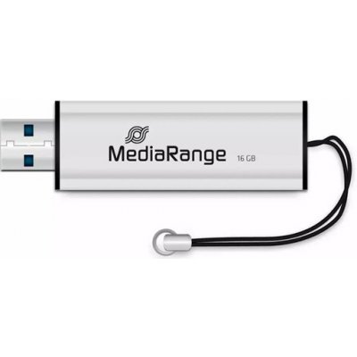 MediaRange USB flash disk, USB USB 3.0 (3.2 Gen 1), 16GB, stříbrný, MR915, USB A, s poutkem, vysouvací, DOPRODEJ – Hledejceny.cz