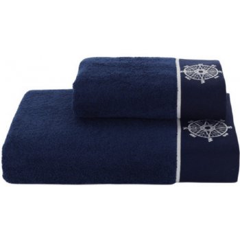 Soft Cotton Sada Ručníků MARINE LADY 50 x 100 cm + 85 x 150 cm Tmavě modrá 580 gr / m2 Česaná prémiová bavlna 100% námořnický vzor