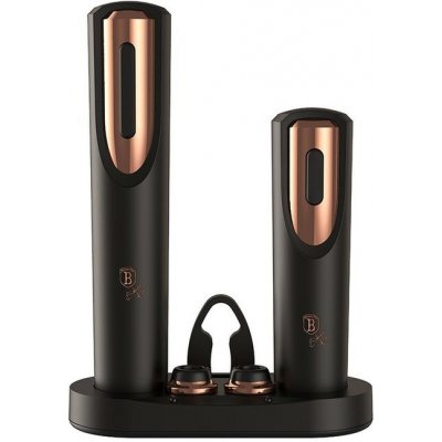 BERLINGERHAUS Vývrtka elektrická + vakuová pumpa na víno Black Rose Collection BH-9134 – Zboží Dáma