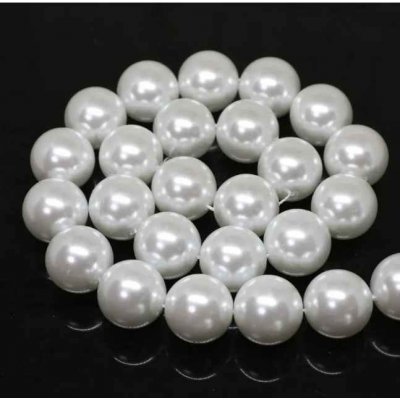 Pro Háčkování Plastový korálek voskovaný 8 mm, 50 ks bílá – Zboží Dáma