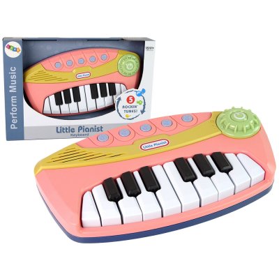 LEAN Toys Malý pianista interaktivní růžové piano