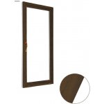 Aluplast jednokřídlové balkonové dveře s oboustrannou klikou ořech/bílé 90 x 210 cm Levé Dvojsklo – Hledejceny.cz