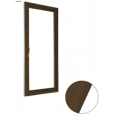 Aluplast jednokřídlové balkonové dveře s oboustrannou klikou ořech/bílé 90 x 210 cm Levé Dvojsklo – Hledejceny.cz