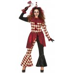 Fiestas Guirca Hororový klaun Harlequin Outfit Košile s vlnicí Kalhoty žena – Zboží Mobilmania