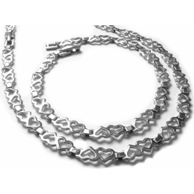 Steel Jewelry set řetízek a náramek srdičkový z chirurgické oceli SET140901 – Zboží Dáma